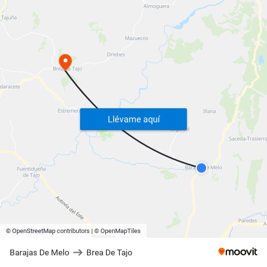 Barajas De Melo to Brea De Tajo map