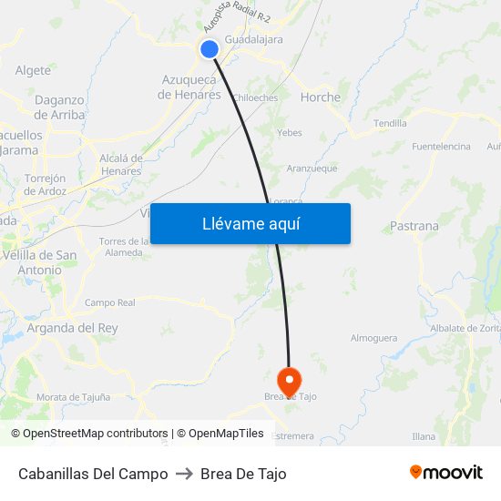Cabanillas Del Campo to Brea De Tajo map