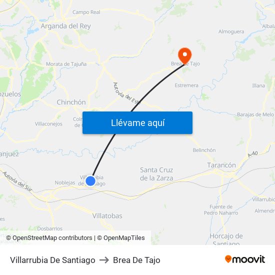 Villarrubia De Santiago to Brea De Tajo map