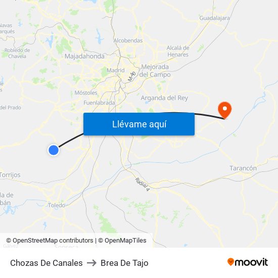 Chozas De Canales to Brea De Tajo map