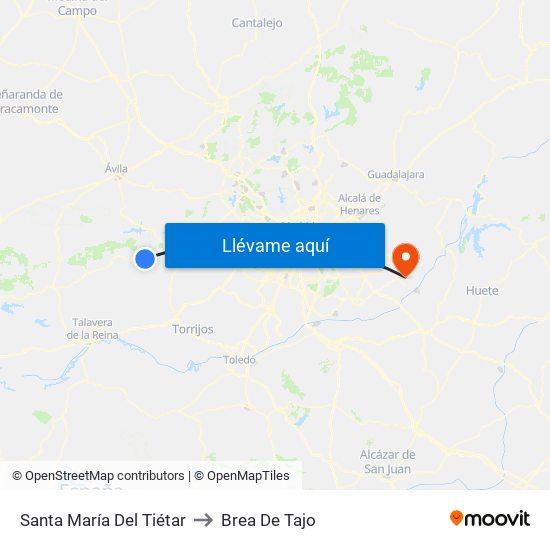 Santa María Del Tiétar to Brea De Tajo map