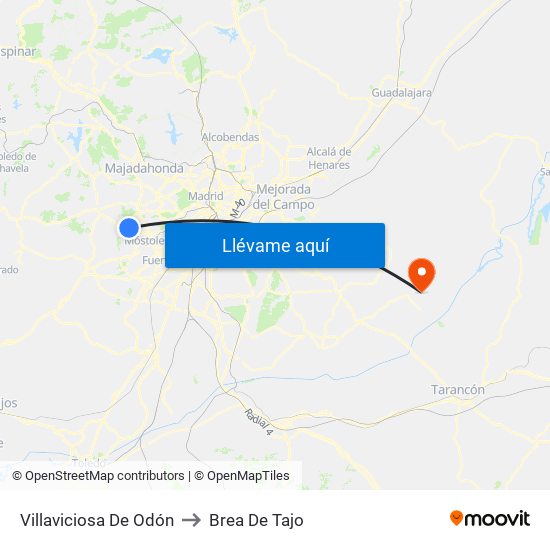 Villaviciosa De Odón to Brea De Tajo map