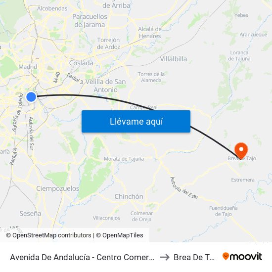 Avenida De Andalucía - Centro Comercial to Brea De Tajo map