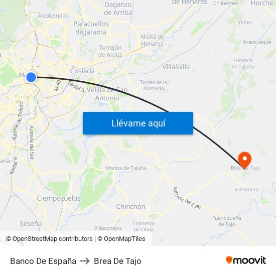 Banco De España to Brea De Tajo map