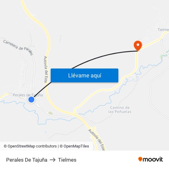 Perales De Tajuña to Tielmes map