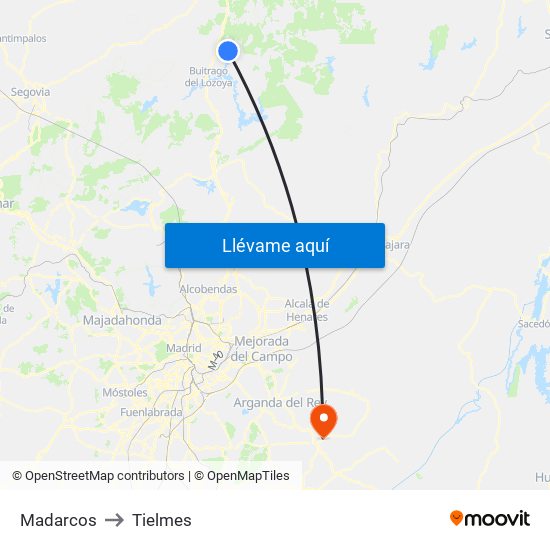 Madarcos to Tielmes map