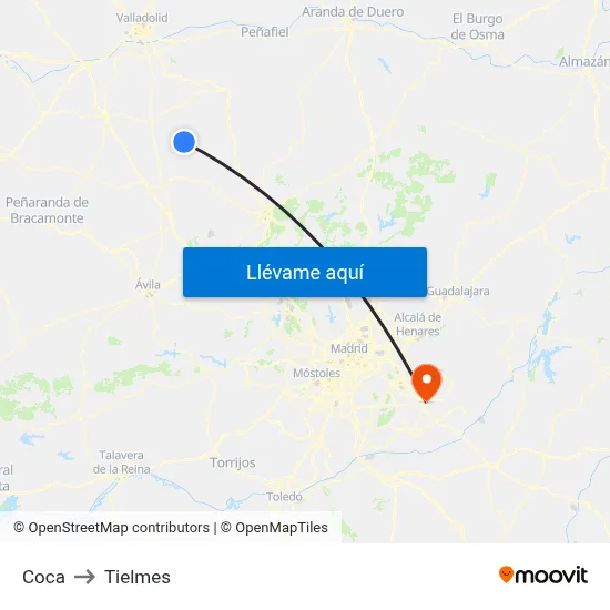 Coca to Tielmes map