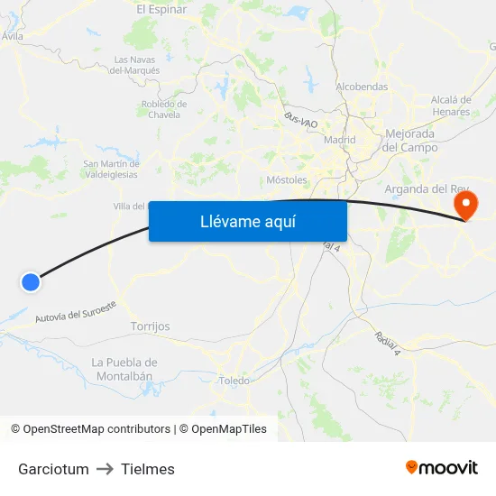 Garciotum to Tielmes map