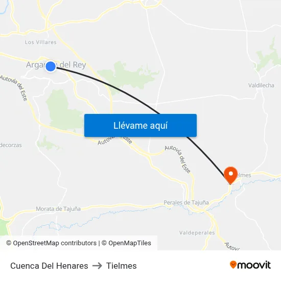 Cuenca Del Henares to Tielmes map
