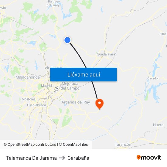 Talamanca De Jarama to Carabaña map