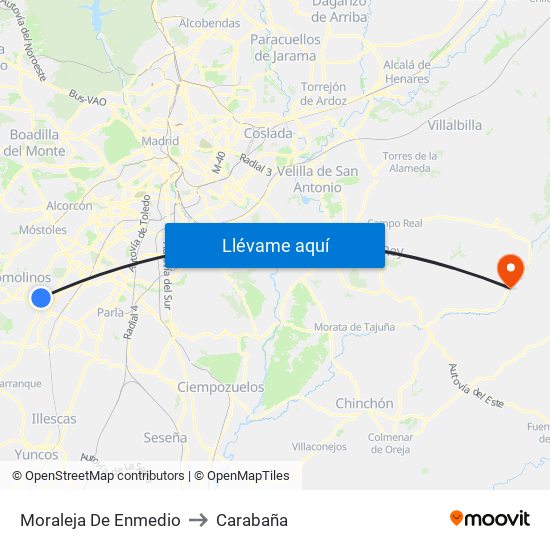 Moraleja De Enmedio to Carabaña map