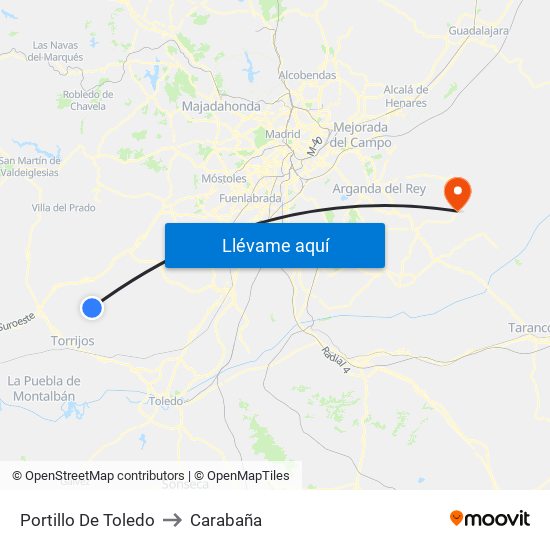 Portillo De Toledo to Carabaña map