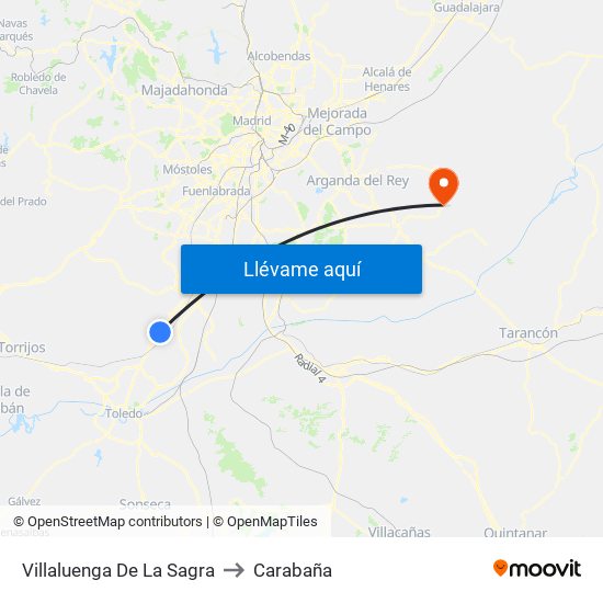 Villaluenga De La Sagra to Carabaña map