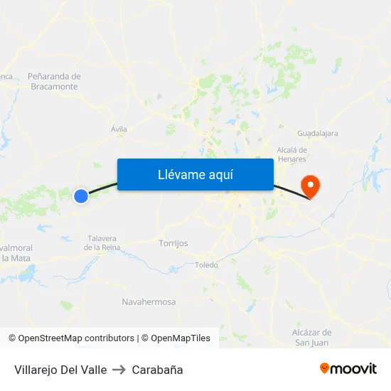 Villarejo Del Valle to Carabaña map