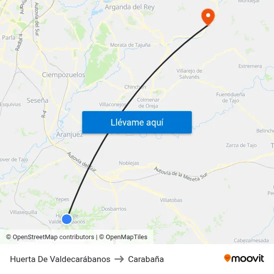 Huerta De Valdecarábanos to Carabaña map