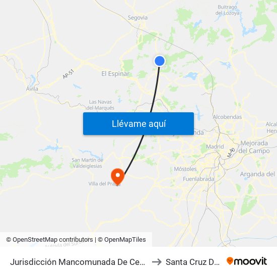 Jurisdicción Mancomunada De Cerdedilla Y Navacerrada to Santa Cruz Del Retamar map