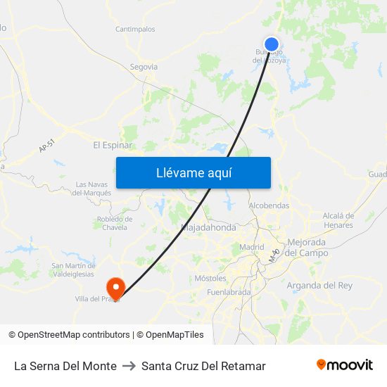 La Serna Del Monte to Santa Cruz Del Retamar map
