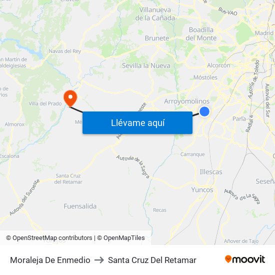 Moraleja De Enmedio to Santa Cruz Del Retamar map