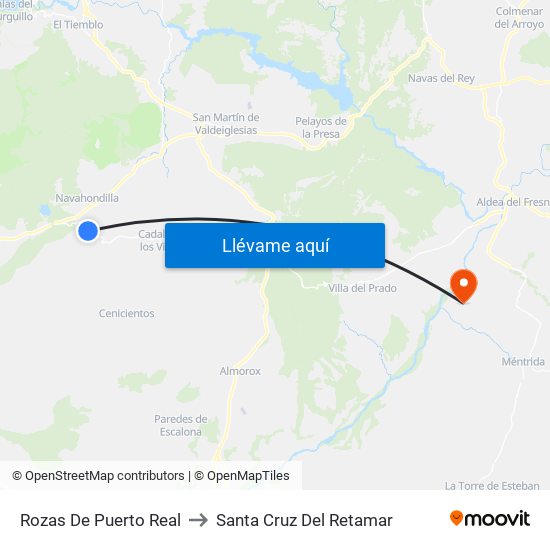 Rozas De Puerto Real to Santa Cruz Del Retamar map