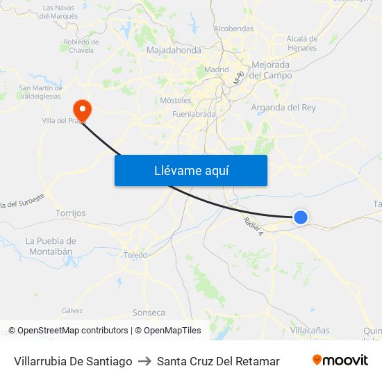 Villarrubia De Santiago to Santa Cruz Del Retamar map