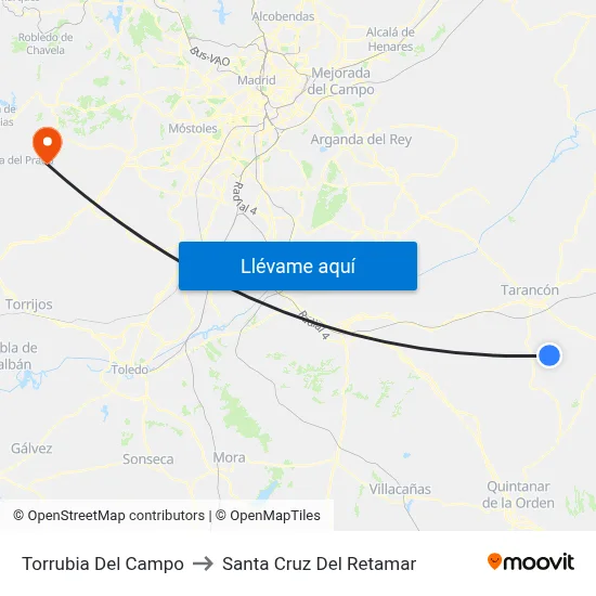 Torrubia Del Campo to Santa Cruz Del Retamar map
