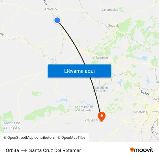 Orbita to Santa Cruz Del Retamar map