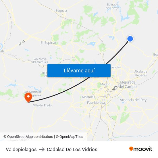Valdepiélagos to Cadalso De Los Vidrios map