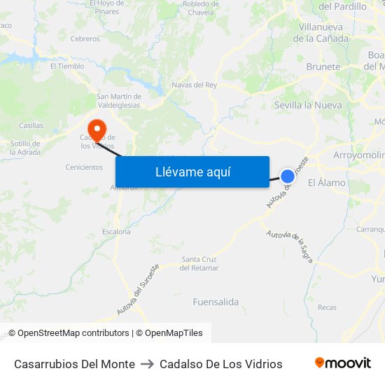 Casarrubios Del Monte to Cadalso De Los Vidrios map