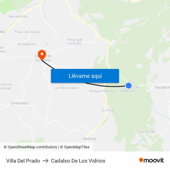 Villa Del Prado to Cadalso De Los Vidrios map