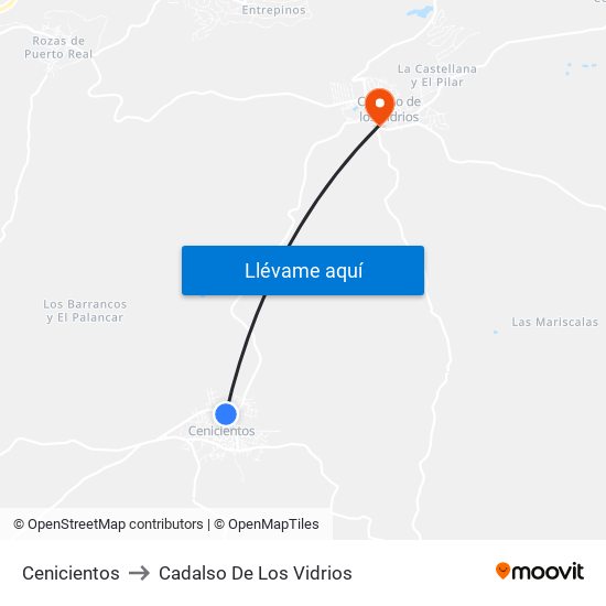 Cenicientos to Cadalso De Los Vidrios map