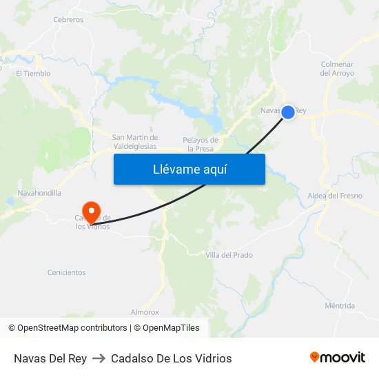 Navas Del Rey to Cadalso De Los Vidrios map