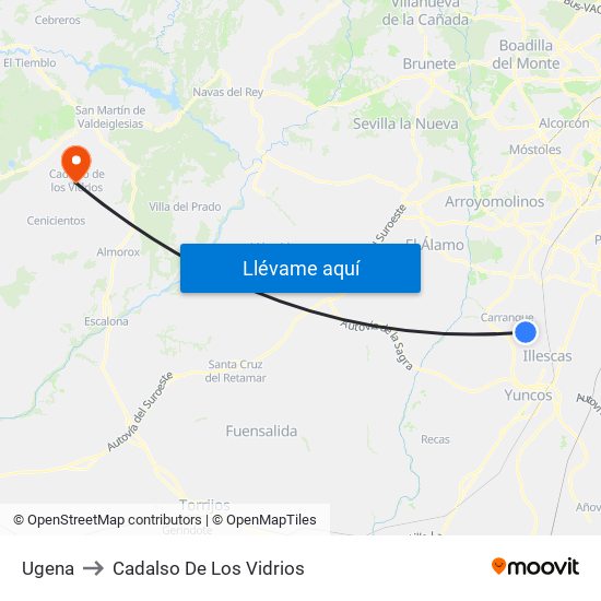 Ugena to Cadalso De Los Vidrios map