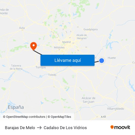 Barajas De Melo to Cadalso De Los Vidrios map