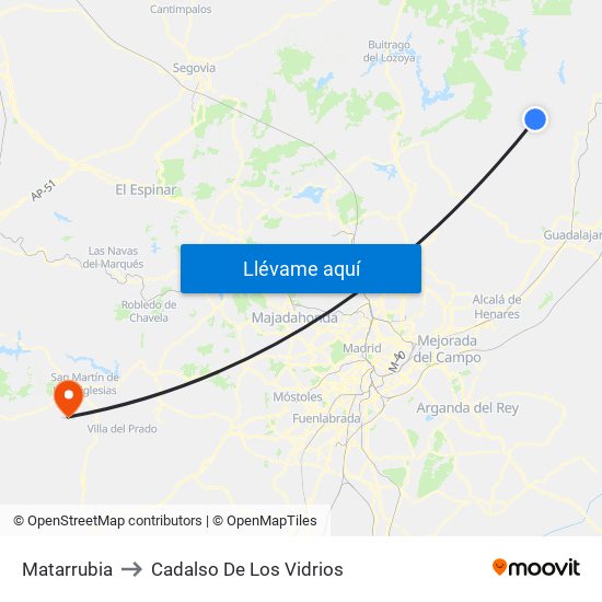Matarrubia to Cadalso De Los Vidrios map