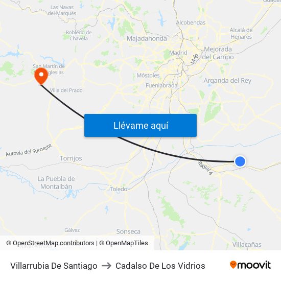 Villarrubia De Santiago to Cadalso De Los Vidrios map