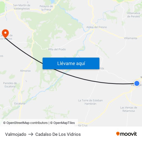 Valmojado to Cadalso De Los Vidrios map