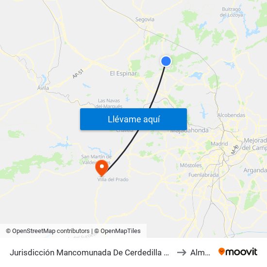 Jurisdicción Mancomunada De Cerdedilla Y Navacerrada to Almorox map