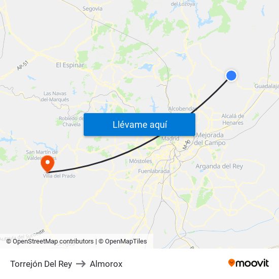 Torrejón Del Rey to Almorox map