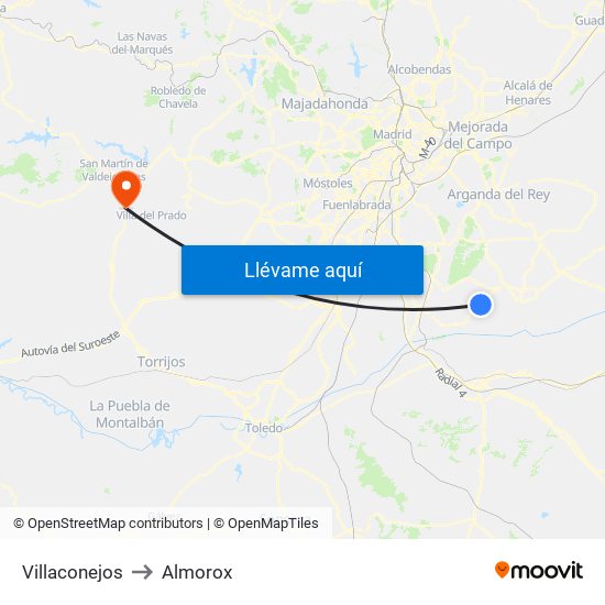Villaconejos to Almorox map