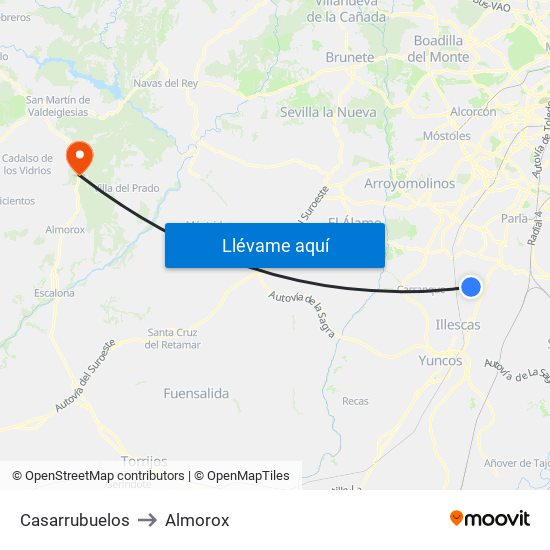Casarrubuelos to Almorox map