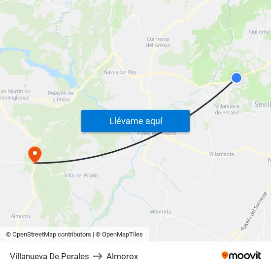 Villanueva De Perales to Almorox map