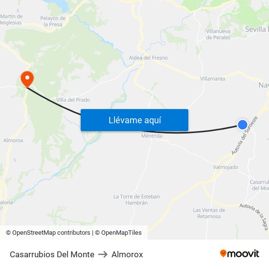 Casarrubios Del Monte to Almorox map