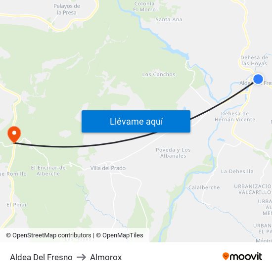 Aldea Del Fresno to Almorox map