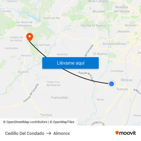 Cedillo Del Condado to Almorox map