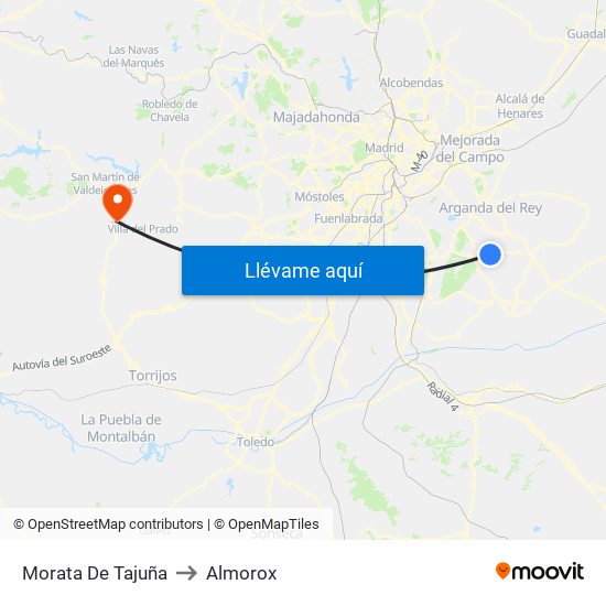 Morata De Tajuña to Almorox map
