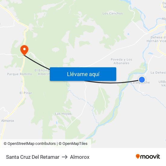 Santa Cruz Del Retamar to Almorox map