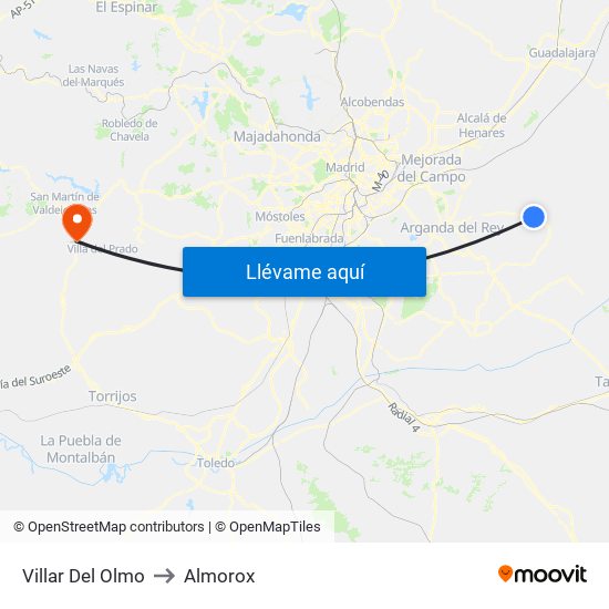 Villar Del Olmo to Almorox map