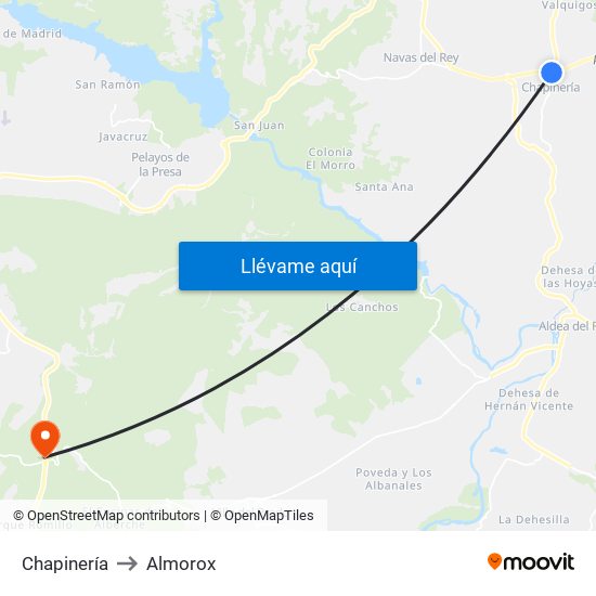 Chapinería to Almorox map