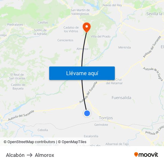 Alcabón to Almorox map