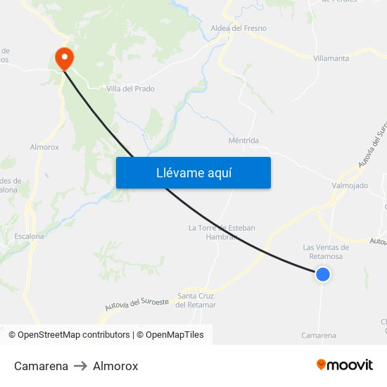 Camarena to Almorox map